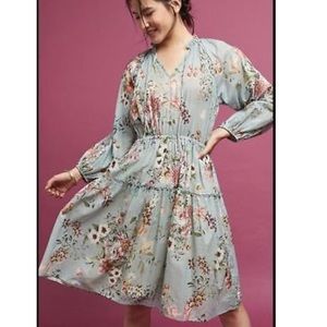 Anthropology Eri + Ali tupelo floral Cotten dress
